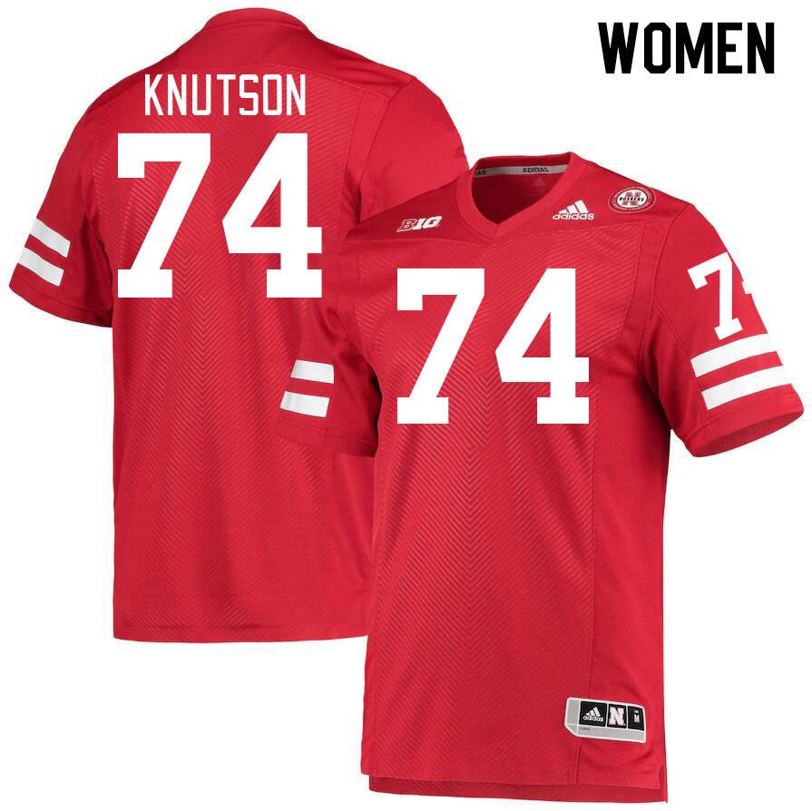 Women #74 Brock Knutson Nebraska Cornhuskers College Football Jerseys Stitched Sale-Red